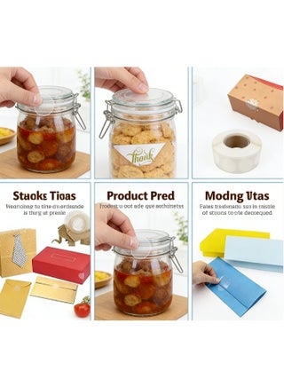 2000 Pack of 1-Inch (2.5cm) Round Seal Stickers - Clear Transparent Self-Adhesive Labels for Gift Wrapping, Envelopes, Box Sealing & Crafts - view 2
